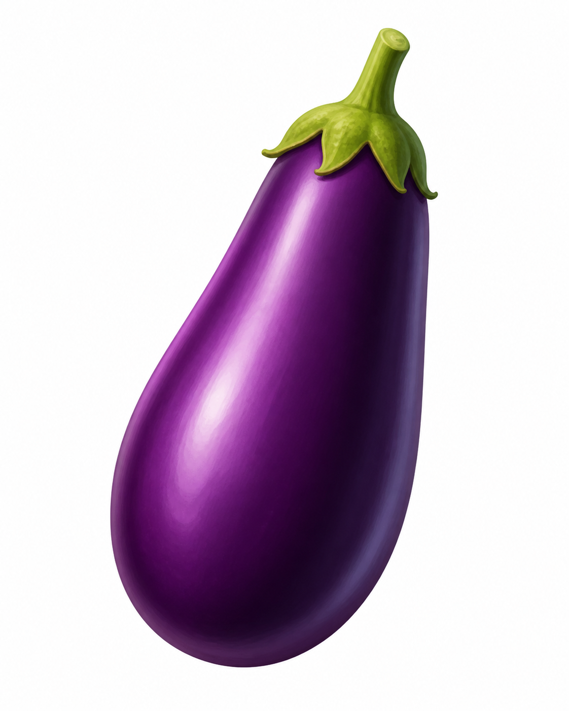 A large illustrated purple eggplant
